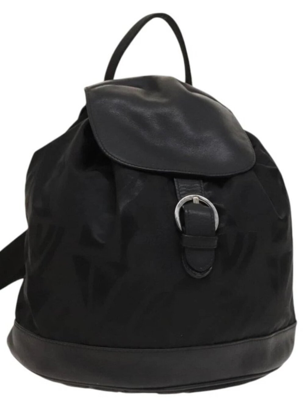 Salvatore Ferragamo Backpack Nylon Black Silver Auth 130220
